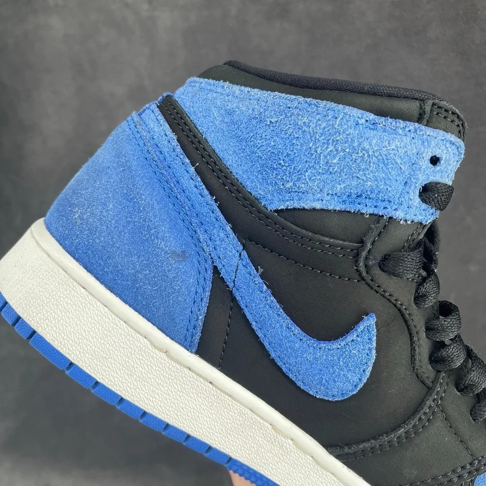 Nike Air Jordan 1 Retro High OG GS Royal Reimagined Black Royal Blue 5.5Y
